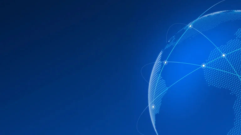 Glowing blue globe visual to signify payments. Used as blog banner image for PSP and fintech trends 2026 blog.