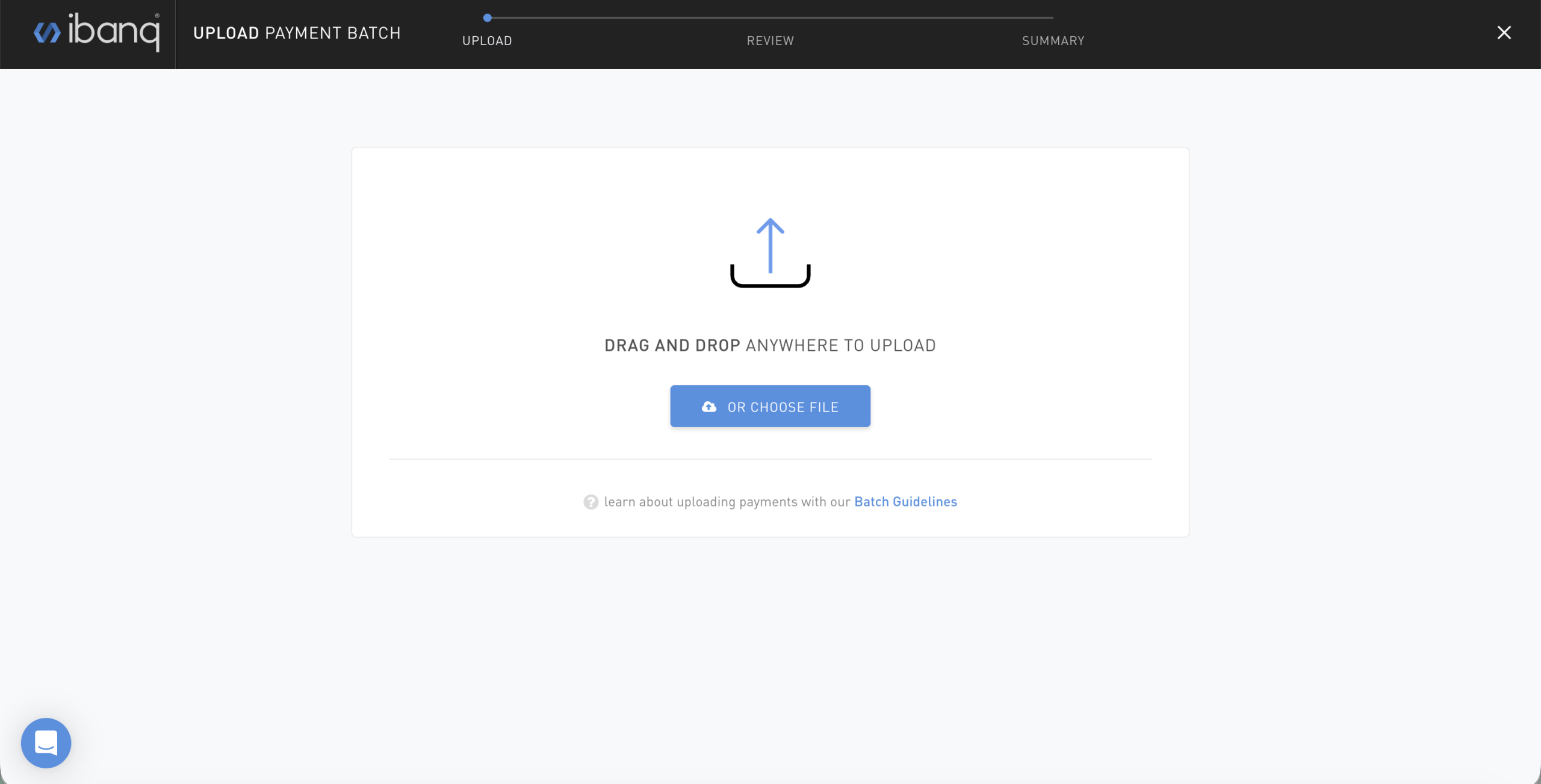 Upload CSV page