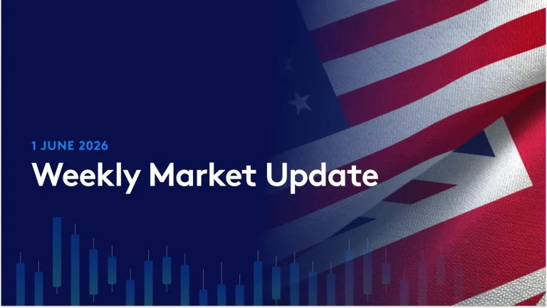Weekly update banner image containing the US and UK flags